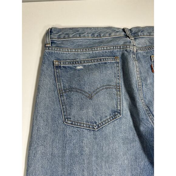Levi’s 505 Orange Tab Jeans Men’s 32x27 Straight Leg Y2K Blue Denim Classic Fit - Picture 13 of 16